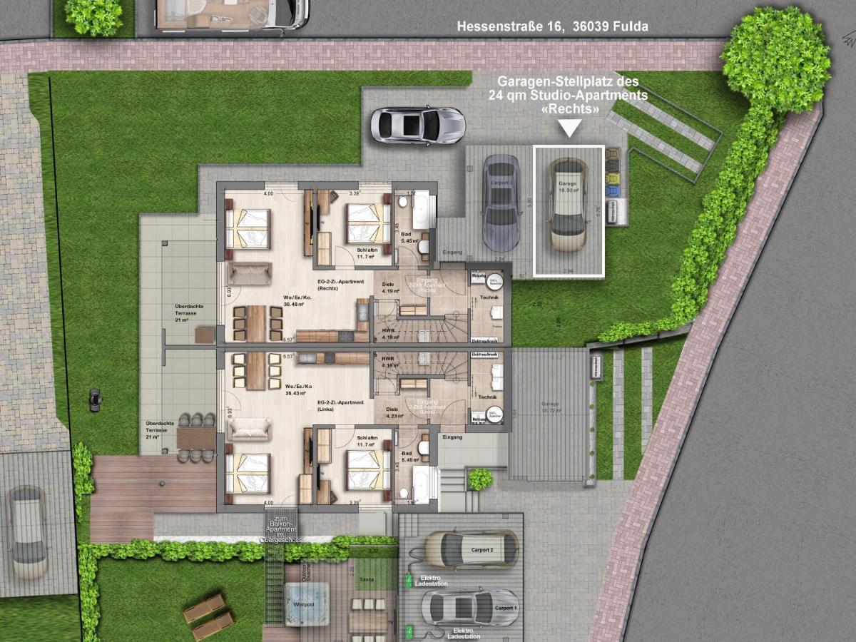 -Neubau- 24 Qm Studio-Apartment Φούλντα Εξωτερικό φωτογραφία